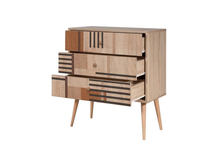 City Colorblock Chest of Drawers, Oak