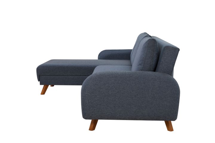 Hera Hoekbank met slaapfunctie met dubbel opslagruimte, Donkerblauw