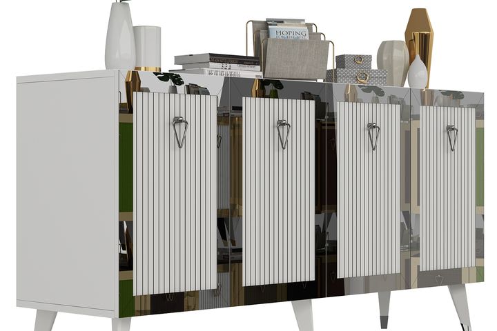 Bare Sideboard, White & Silver