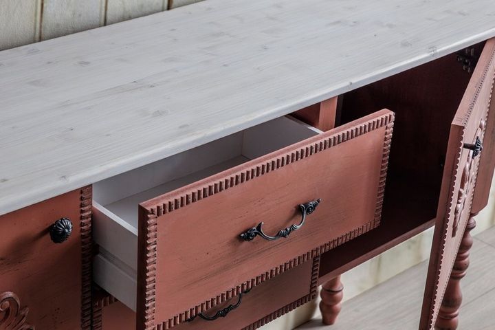 Salt Consoletafel met 2 Lades, Steenrood