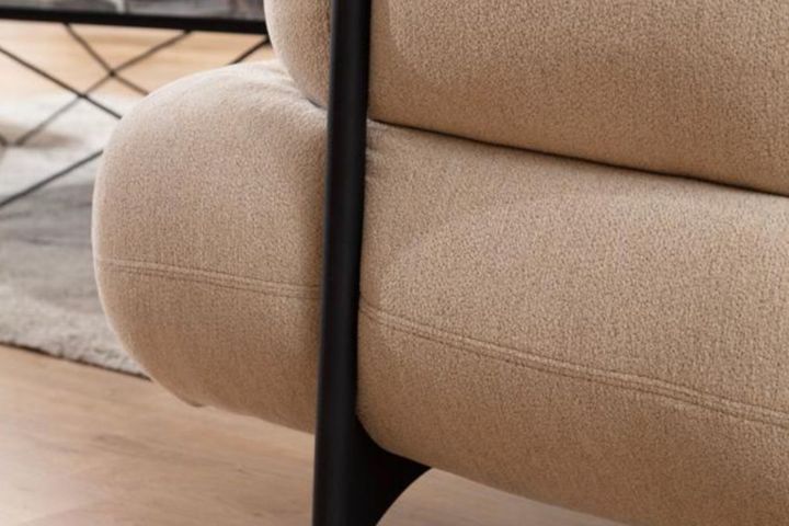 Ares 3-Zitsbank, Creme (Kleurkeuze Stof In Showroom)