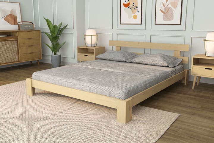 Axel Eko Berlin Double Bed, 150 x 200 cm, Natural