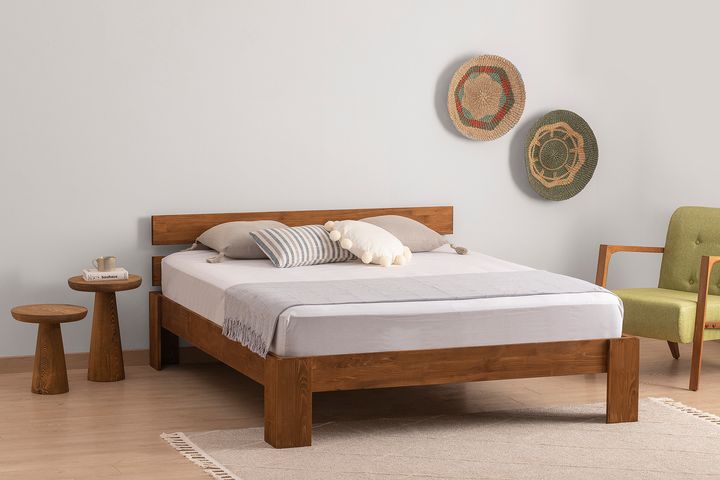 Berlin King Size Bed, 160 x 200 cm, Walnut