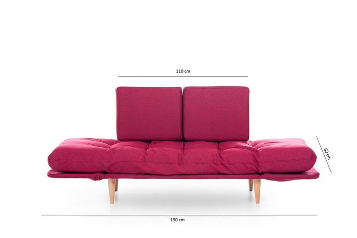 Futon Nina 2-Zitsbank, Bordeauxrood