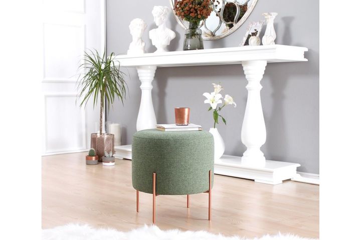 Copper Ronde Poef, Groen
