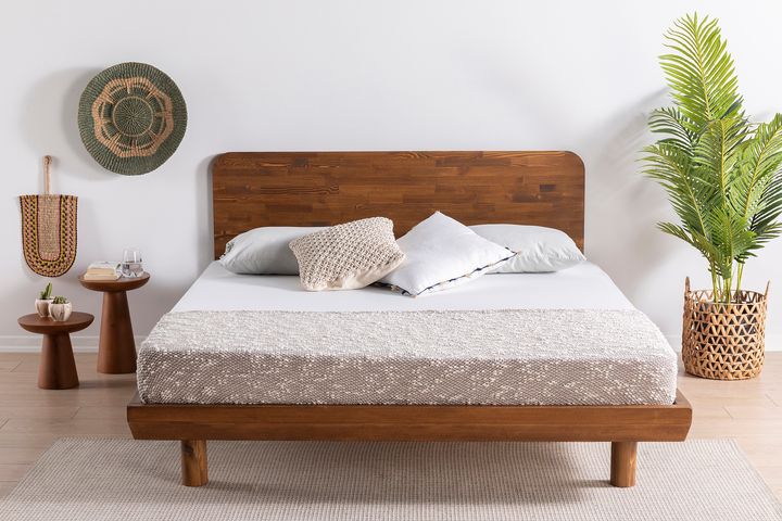 Luna Lucas Houten Bedframe, 150x200 cm, Walnoot