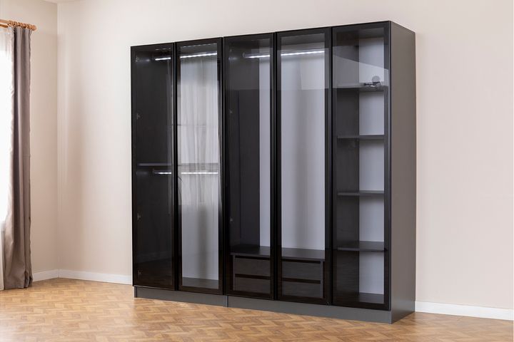 Panna Kledingkast met 5 Deuren, Antraciet