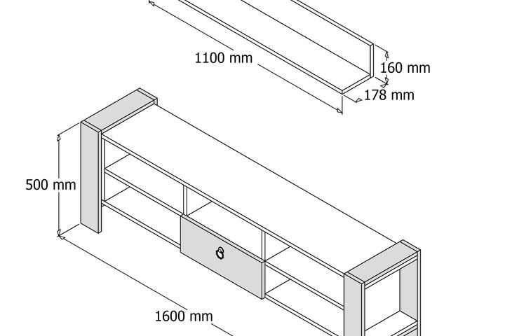 Merkur Tv-Meubel, 160 Cm