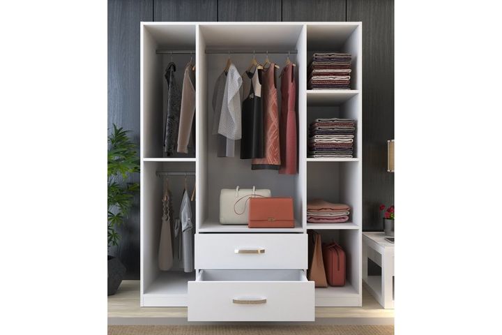 Smartline Kledingkast met 4 Deuren en 2 Lades