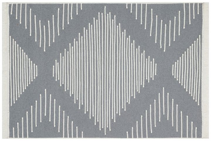Togi Doppelseitiger Kelim, 120x180 cm, Grau, 15