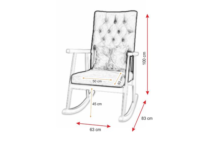 Asedia Trend Retro Schommelstoel, Veelkleurig & Walnoot