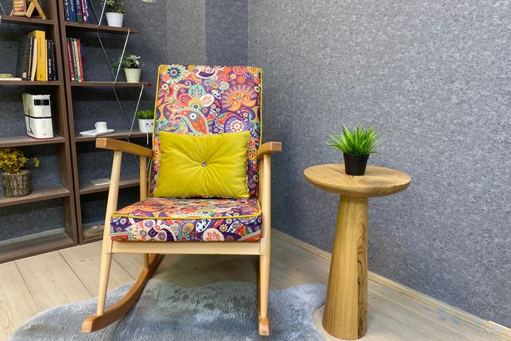 Asedia Trend Retro Schommelstoel, Kleurrijk & Natuurlijke Kleur