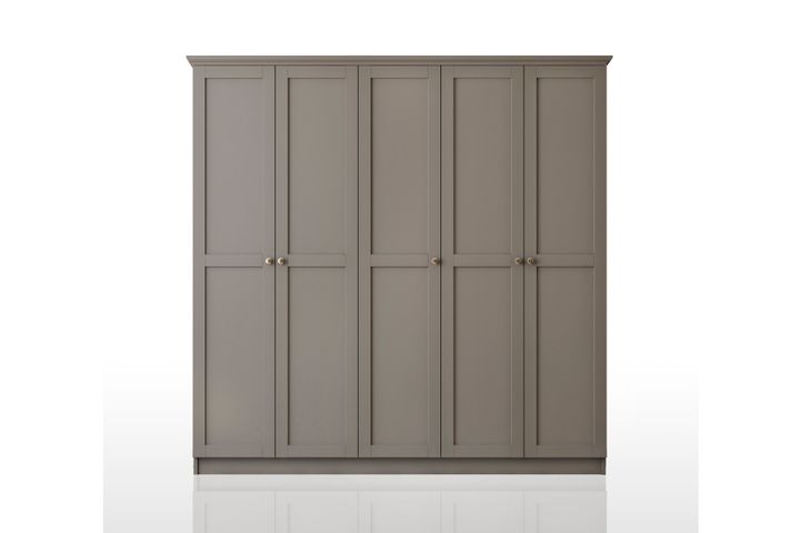 Zenio Side 5 Door Wardrobe, Grey