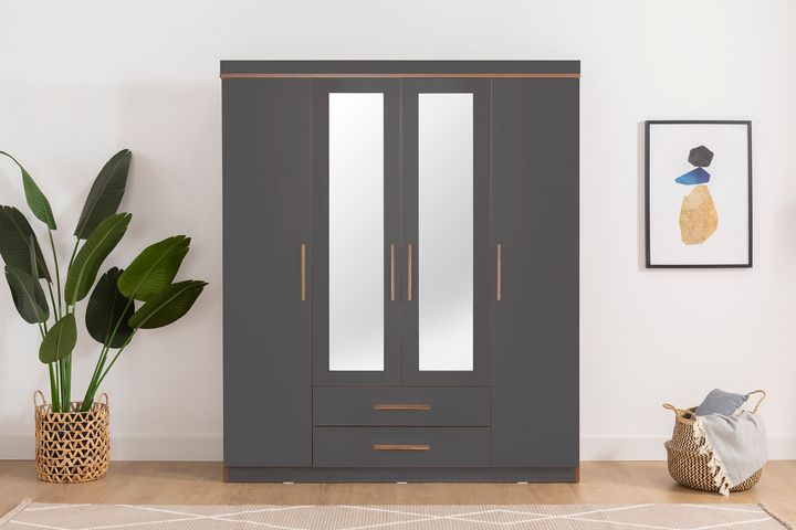 Washiba Spiegelkast met 4 Deuren en 2 Laden