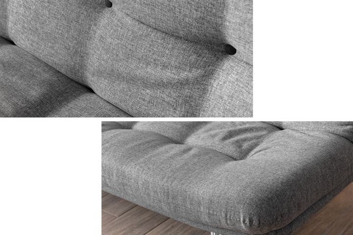 Pafu Hippo Linnen 3-Zitsbank Met Bed Functie, Grijs
