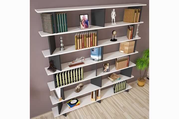 Inverno Azure Bookcase, 191 cm, White & Anthracite