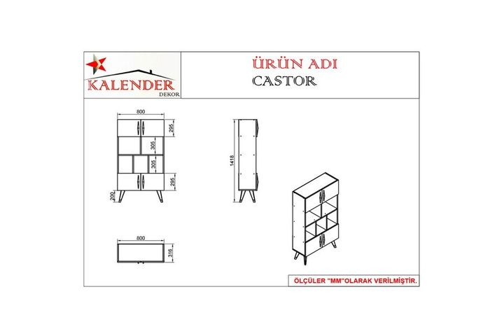 Castor Bathroom Cabinet, White & Dark Wood