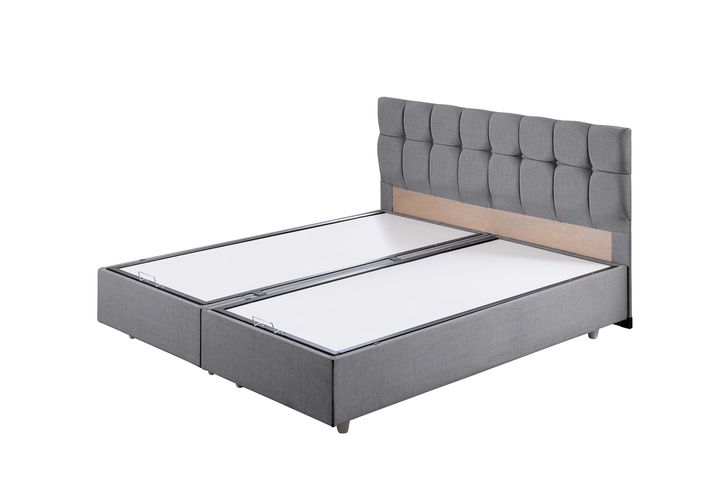 Paris Boxspringbed met Hoofdbord, 150x200 cm, Grijs