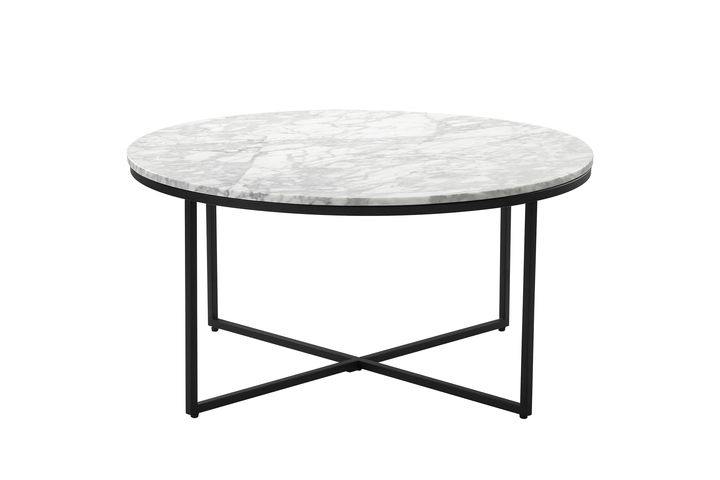 Linos Coffee Table, Black & White Marble