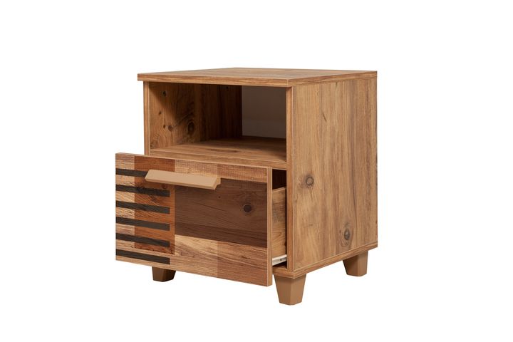 Leva Colorblock Nachtkastje, Pijnboom