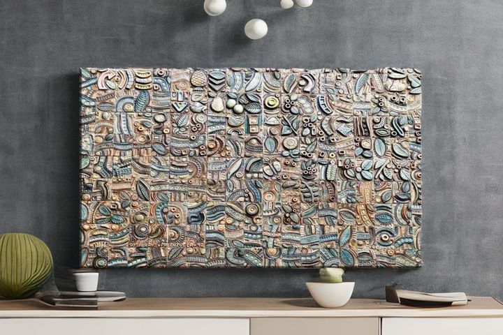 Aquamarine Dekoratives Bild auf Leinwand, 100x140 cm