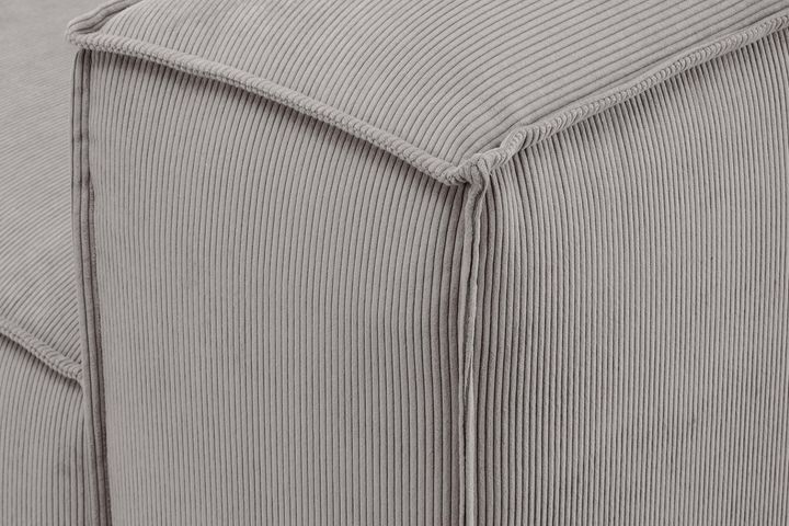 Frid Ruffelfluwelen 3-Zitsbank, Grijs