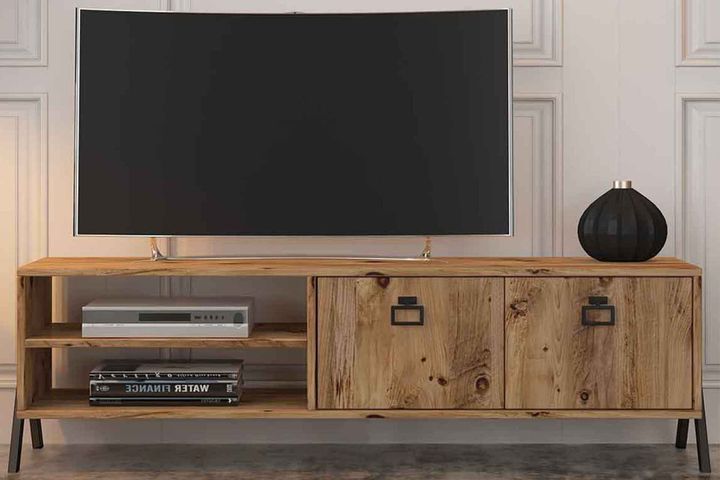Yanke TV-Lowboard mit Regalen, 150 cm, Nussbaum