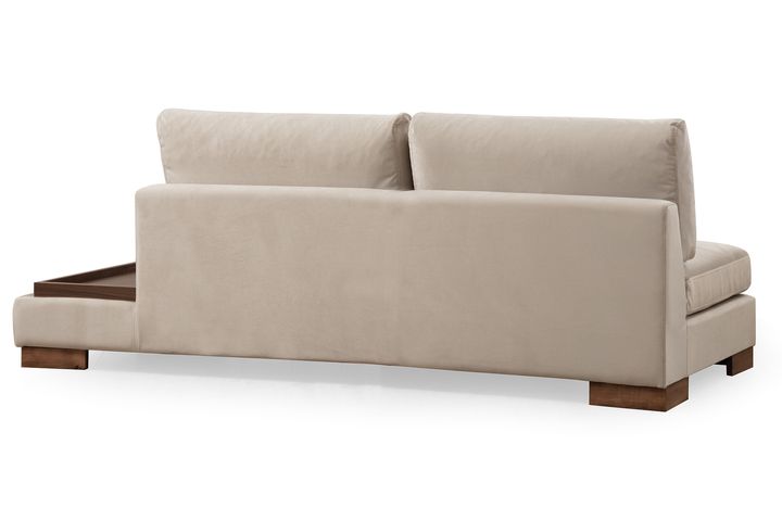 Tulip Modulaire Hoek, Drievoudige Module met Linker Tafel, Ecru