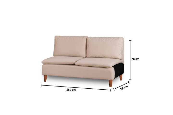 Pafu Lungo 2-Zits Armloze Bank, Creme
