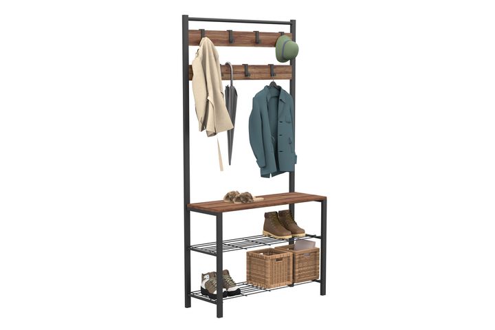 Gaga Coat Rack, Light Wood & Black
