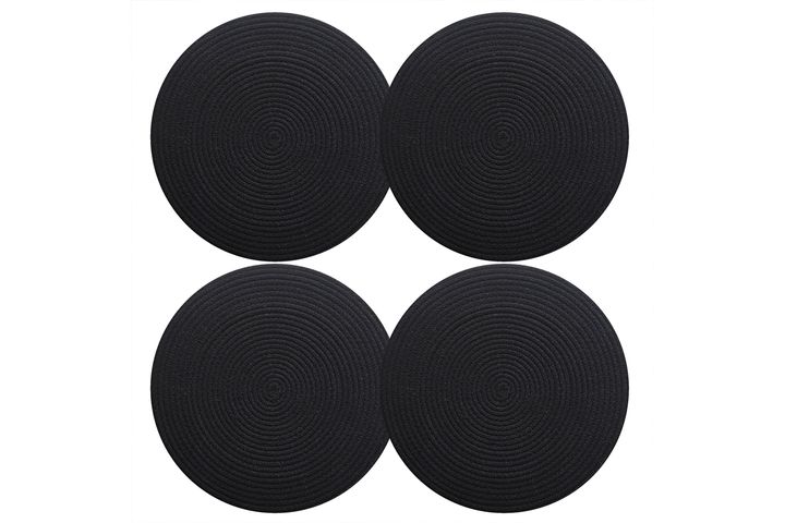 Jappe Zesdelige Rieten Onderbord, Zwart