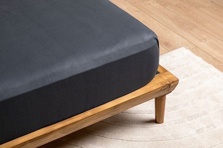 Luna Ranforce Fitted Sheet, Double Size, Anthracite