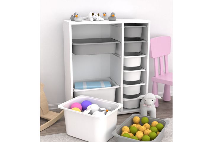 Moiwa Children's Toy Storage, Grey & White