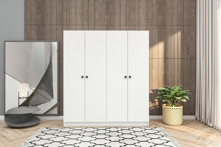 Royal 4 Door Wardrobe, White