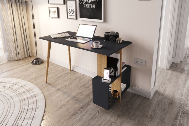 Lagomood Side Bureau, Antraciet en Eik