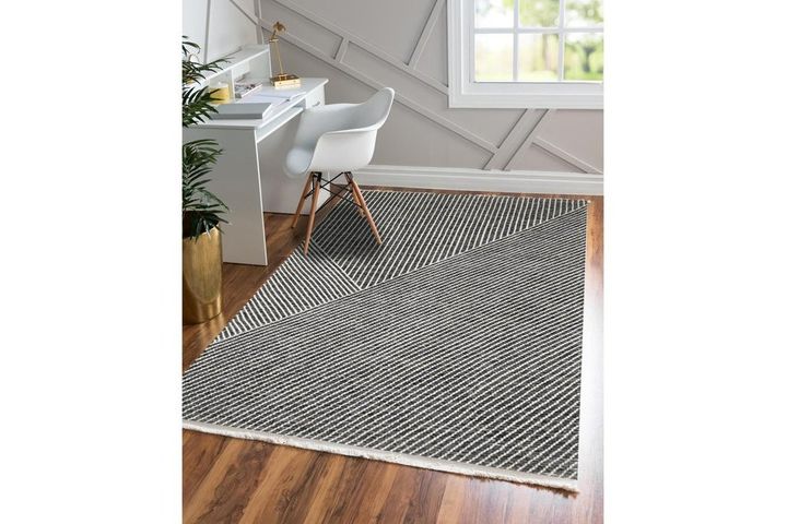 Cobbler Moderne Kelim Gestreept, 100x150 cm , Zwart & Wit