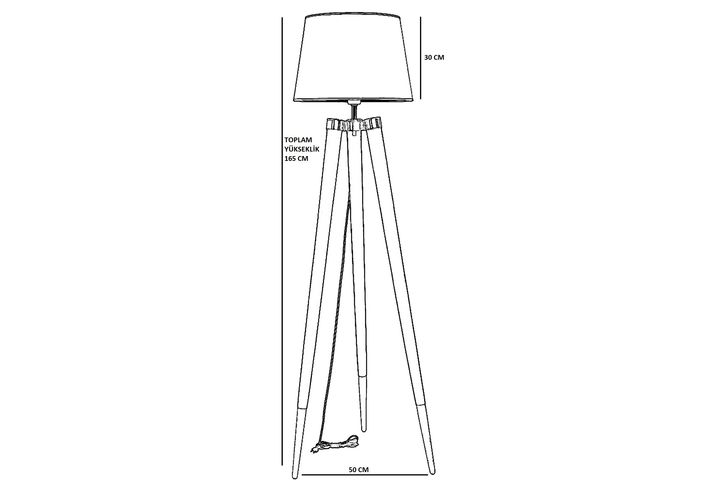 Stil Pyramide Vloerlamp, Beige en Walnoot