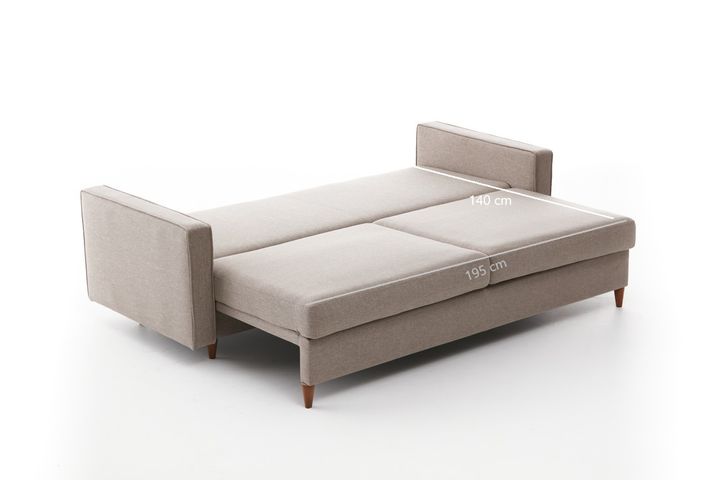 Eva-Serie 3-Zitsbank Met Bed Functie, Crème