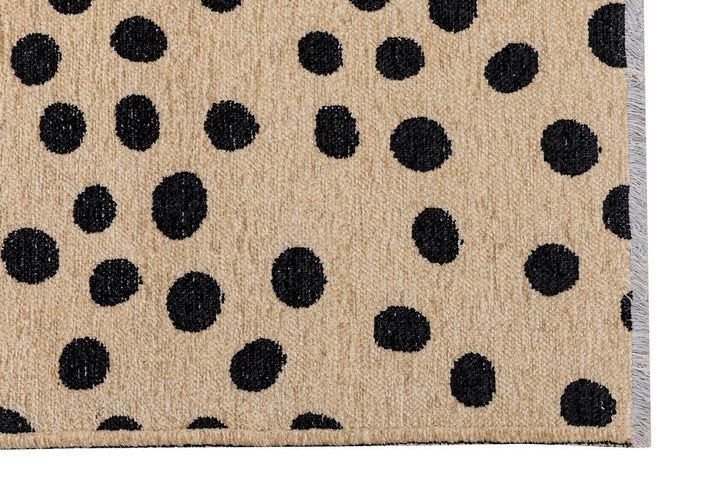 Sprinkle Dots Reversible Children's Rug, 77 x 150 cm, Brown & Black