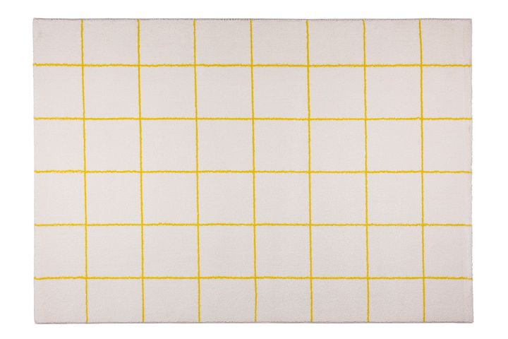 Emma Maschinenteppich, 80x150 cm, Weiß & Gelb
