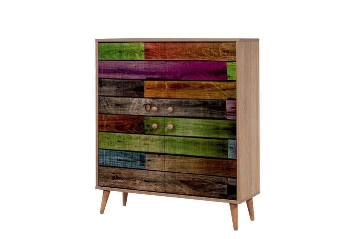 Multikabin Kleurenkast Met Houten Poot