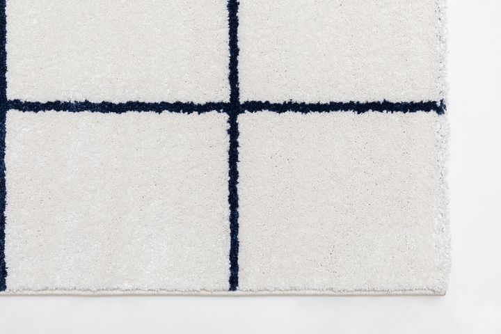 Emma Machinetapijt, 200x290 cm, Wit en Donkerblauw