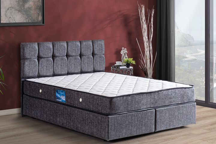 Paris Plus Boxspringbedset met Orthopedisch Matras, 150x200 cm, Grijs