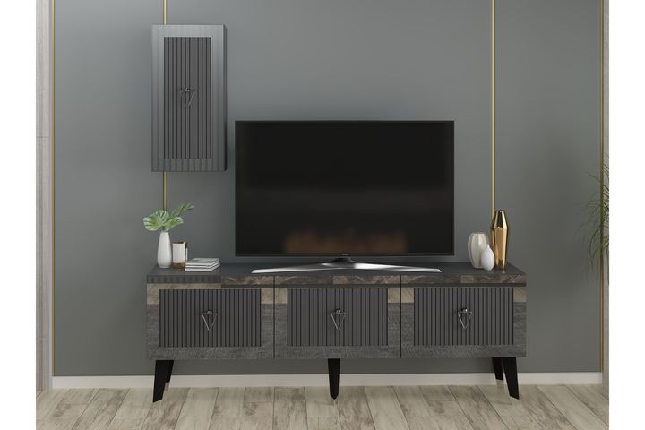 Bare Tv-Meubel, Antraciet Zilver