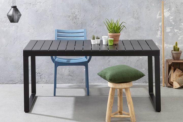 Zenio Gartentisch aus Metall, 80x150 cm, Naturfarbe