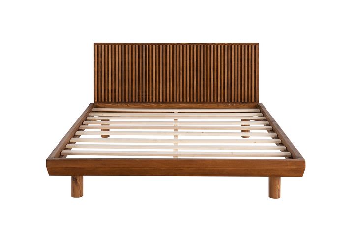 Luna Hendrick Houten Bedframe, 90x190 cm, Walnoot
