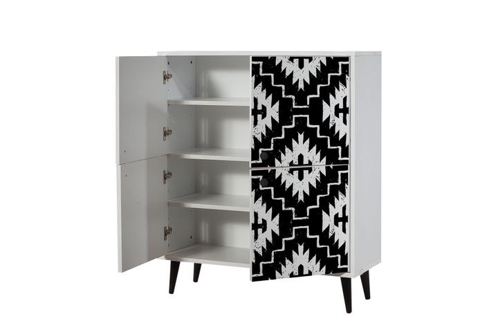Berlin Hallway Storage Cabinet, Black & White