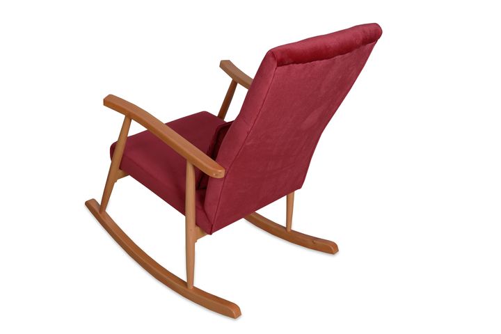 Asedia Trend Schommelstoel Gestoffeerd, Wijnrood & Natuurlijke Kleur