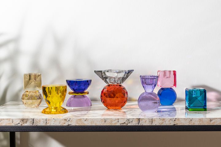 Moena Sparkle Kandelaar, Oranje en Groen, 07