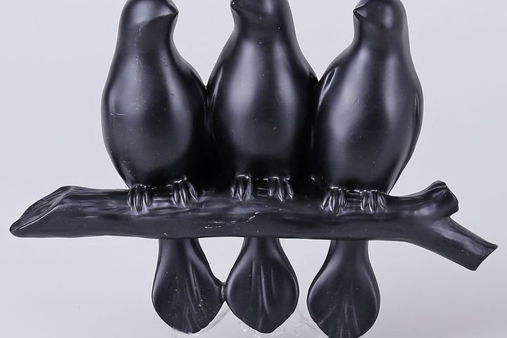 Mary Triple decoratieve vogel, zwart